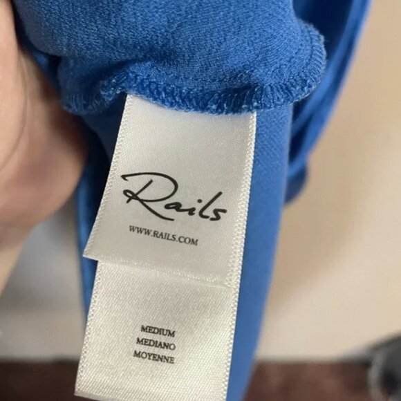 Rails Solene Dress Small Bright Blue Elegant Midi Satin Slip Dress Size Medium - Picture 10 of 10